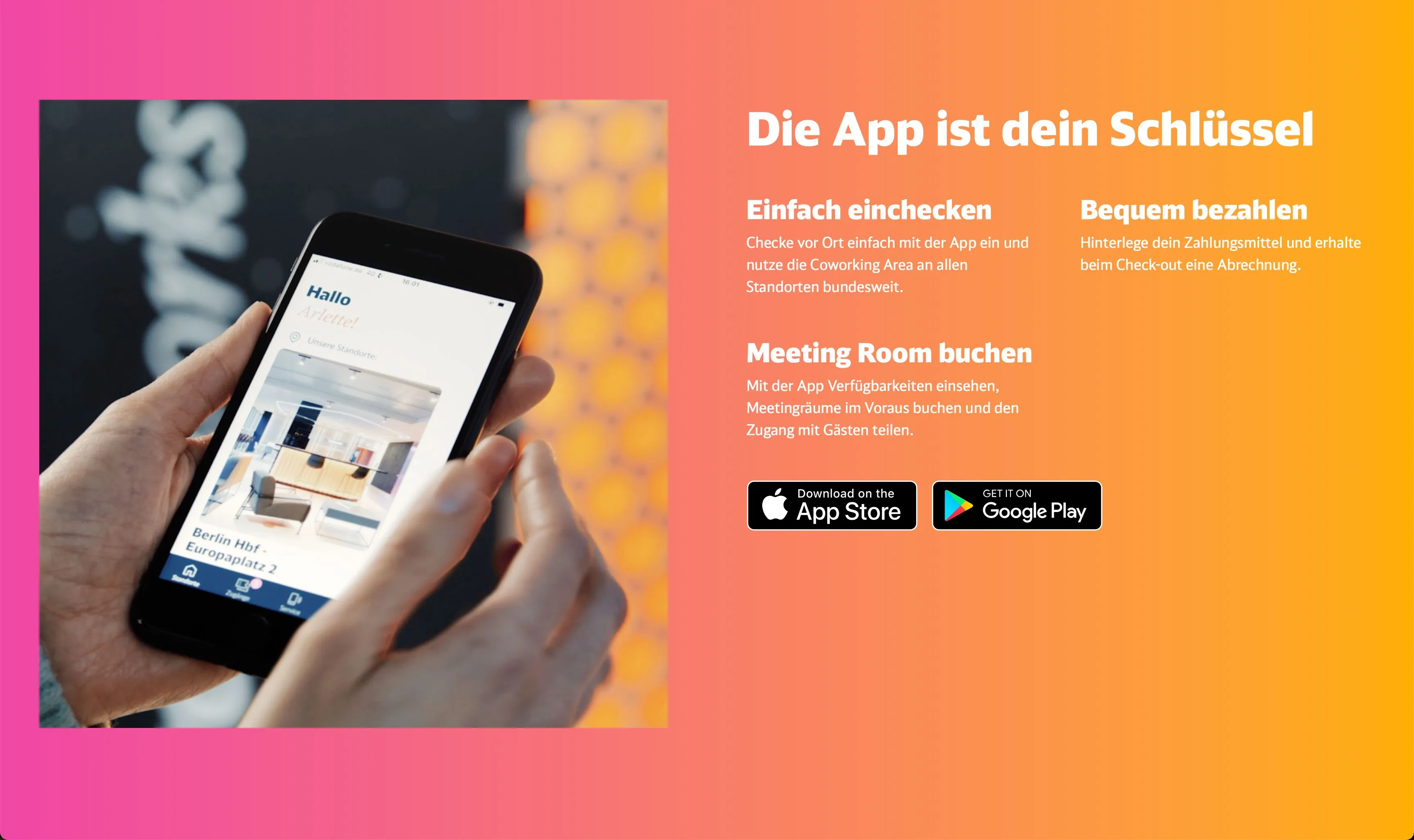 Screenshot of some colorful information about the everyworks mobile app.