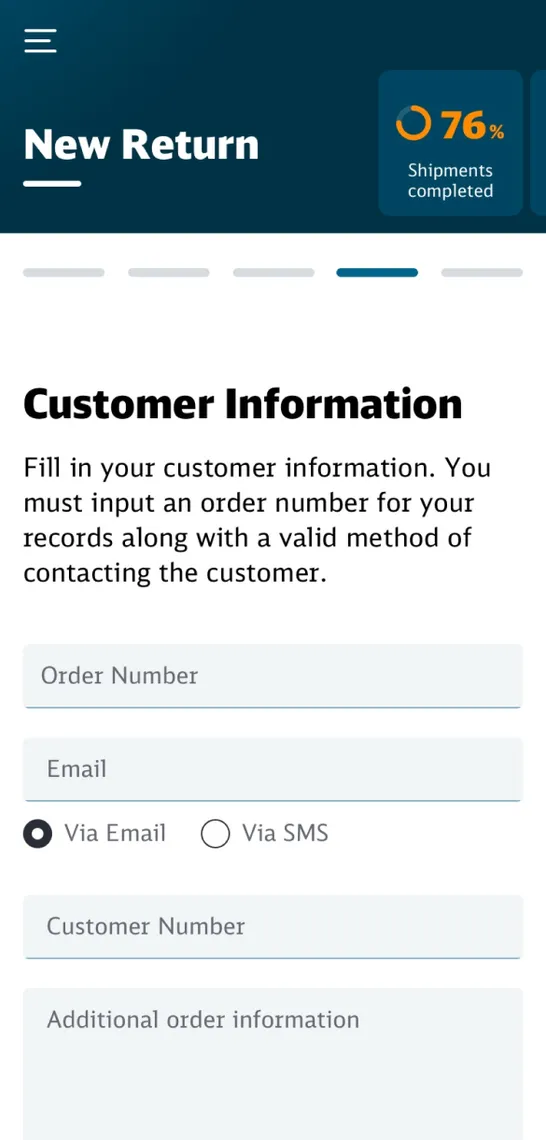 Angabe der Kundeninformationen